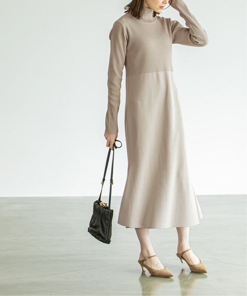 NOBLE ニットワンピース NOBLE（ノーブル） ニットワンピース - ネイビー レディース