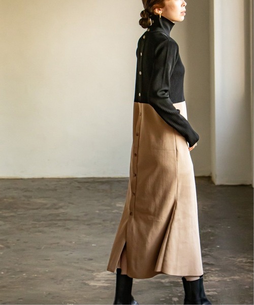 NOBLE（ノーブル） ニットワンピース FREE ブラック レディース