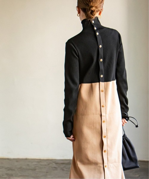 NOBLE（ノーブル） ニットワンピース FREE ブラック レディース