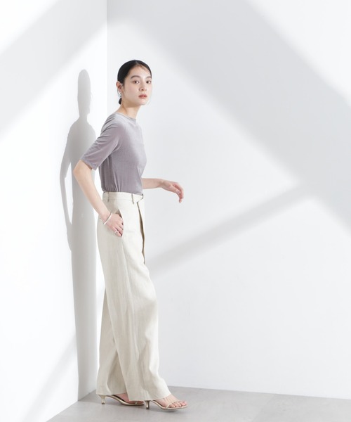 パンツ リネン混ラップパンツ(セットアップ可) レディース_11
