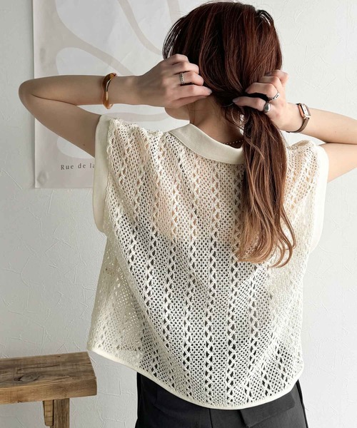 OHGA CROCHET クロシェ フレンチスリーブ レースブラウス classicalelf（クラシカルエルフ） ブラウス シャツ 夏 半袖 品の良さ