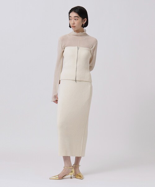 「GALLEST」 ニットスカート 38 ブラック レディース_画像4