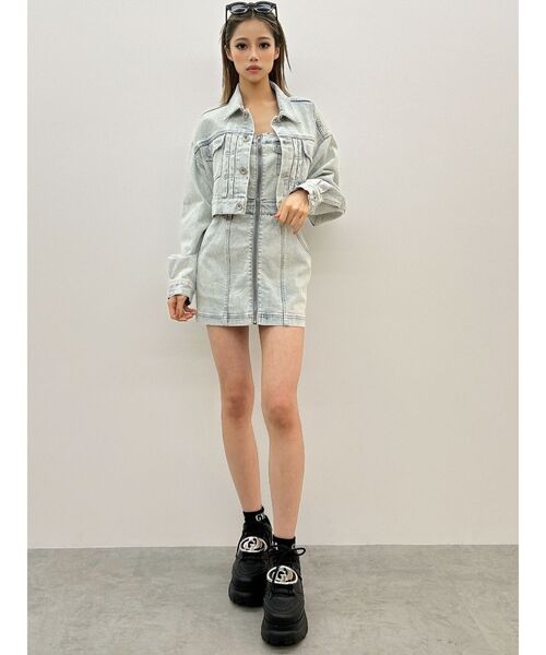 GYDA フロントZIPデニムミニワンピース フロントZIPデニムミニワンピース[品番：MKSW0058027]｜GYDA