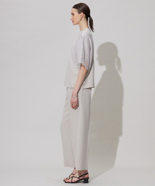 ブラウス シャツ FluidBackSatin  シアーコンビブラウス レディース ICB ブラウス シャツ FluidBackSatin シアーコンビブラウス