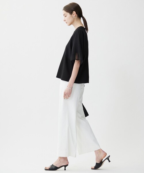 ICB ブラウス シャツ FluidBackSatin シアーコンビブラウス