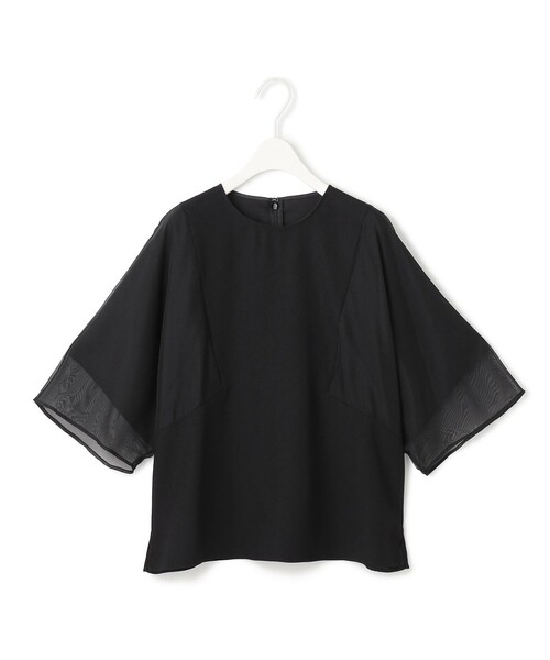 ブラウス シャツ FluidBackSatin  シアーコンビブラウス レディース ICB ブラウス シャツ FluidBackSatin シアーコンビブラウス