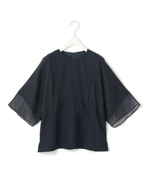 ブラウス シャツ FluidBackSatin  シアーコンビブラウス レディース ICB ブラウス シャツ FluidBackSatin シアーコンビブラウス