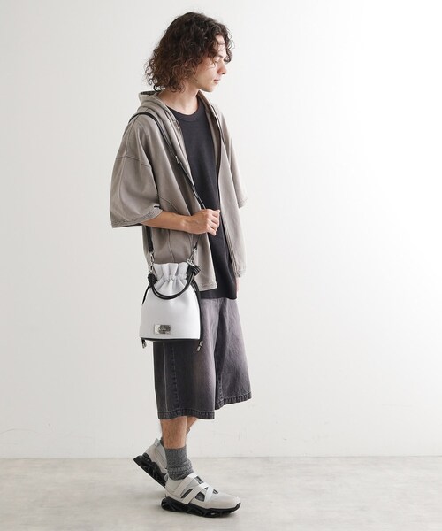 レザー 巾着 ショルダー ハンドバッグ メッシュ チェーン 1830 tk.TAKEO KIKUCHI ショルダーバッグ メッシュ2WAY巾着ショルダー