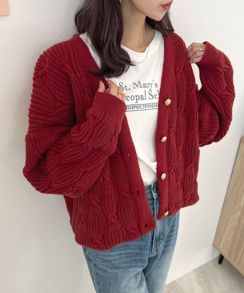 Futier Land（フューティアランド） ニットカーディガン FREE ボルドー