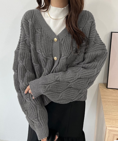 Futier Land（フューティアランド） ニットカーディガン FREE ボルドー