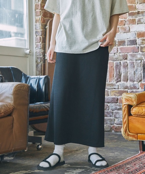 ロング スカート カットリブ Iライン ロングスカート : ZOZOTOWN Yahoo