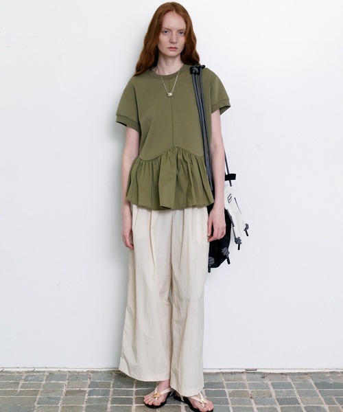 ADAM ET ROPE' tシャツ ペプラムスウェット レディース