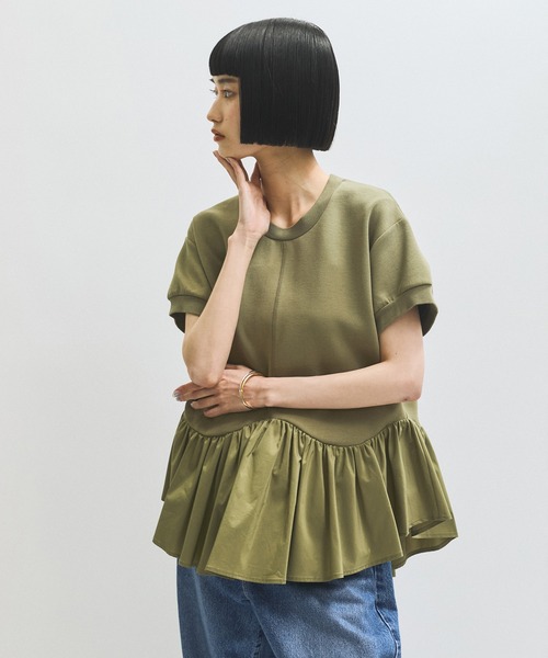 【美品】ADAM ET ROPÉ FEMME タックスリーブペプラムスウェット ADAM ET ROPÉ FEMME(アダム エ ロペ ファム) / 【サステナブル