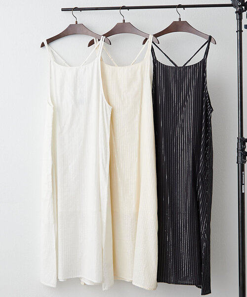 MES DEMOISELLES... キャミワンピース インド綿 Remind me and forever ワンピース 「インド綿100%」ラメ