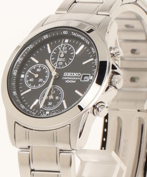 「SEIKO」 アナログ腕時計 FREE ブラック×シルバー メンズ | SEIKO