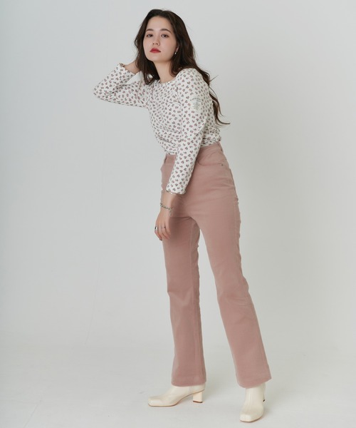 「TINA：JOJUN」 コーデュロイパンツ S オレンジ レディース_画像9