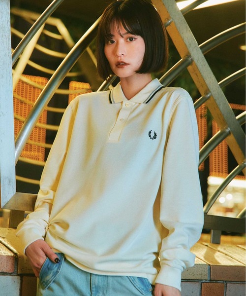 FRED PERRY 「FRED PERRY」 長袖ポロシャツ L ブラック メンズ