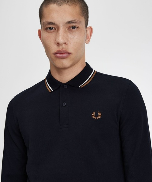FRED PERRY ブラック ポロシャツ L FRED PERRY 「FRED PERRY」 長袖ポロシャツ L ブラック メンズ