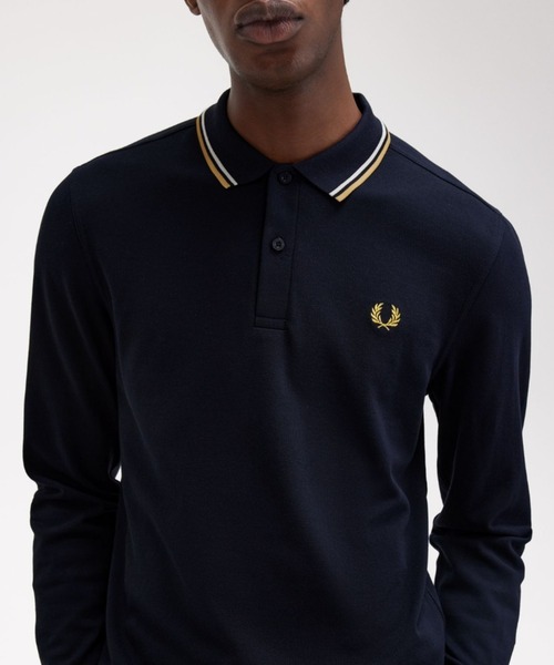 FRED PERRY ブラック ポロシャツ L FRED PERRY 「FRED PERRY」 長袖ポロシャツ L ブラック メンズ