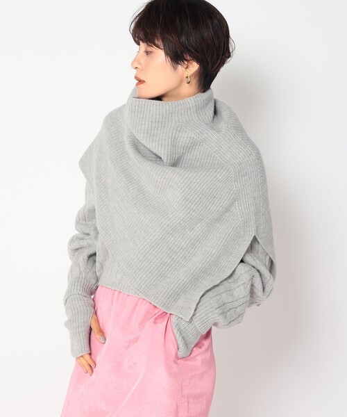 ライトグレー ポンチョ フリーサイズ ottilie（オティーリエ） ポンチョ FREE ライトグレー レディース