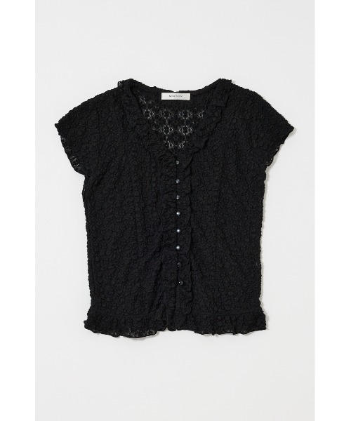 MOUSSY（マウジー） ブラウス シャツ RUFFLE LACE ノースリーブ 