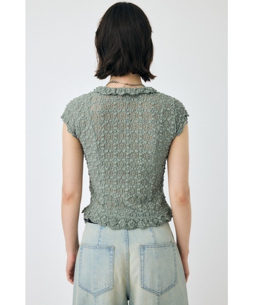 MOUSSY ブラウス シャツ RUFFLE LACE ノースリーブトップス