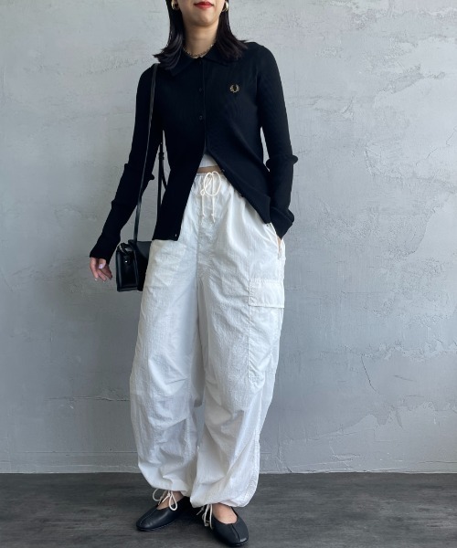 FRED PERRY 別注 ワンポイントロゴ刺繍 リブニットポロシャツ FRED PERRY/フレッドペリー] 別注 ワンポイントロゴ刺繍 リブニット