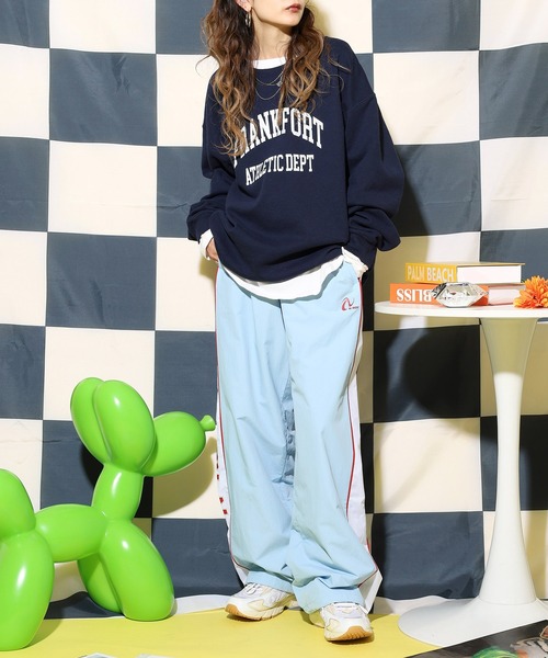 NERDY スウェットパンツ ジャージ ピンホイールラインウーブンパンツ