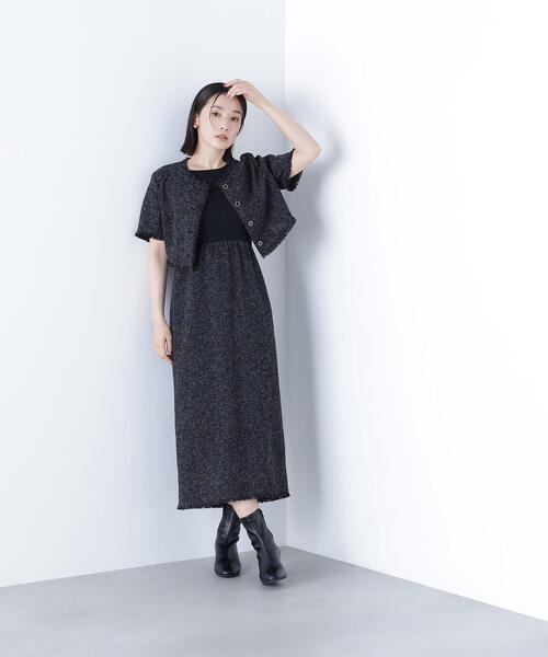 【新品】NATURAL BEAUTY BASIC ツイードジャケット・ワンピース ツイードジャケット＆ナローワンピース | NATURAL BEAUTY BASIC
