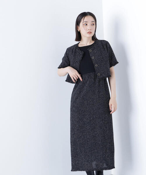 NATURAL BEAUTY BASIC ワンピース ツイードジャケット＆ナロー