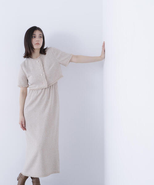 NATURAL BEAUTY BASIC ワンピース ツイードジャケット＆ナロー