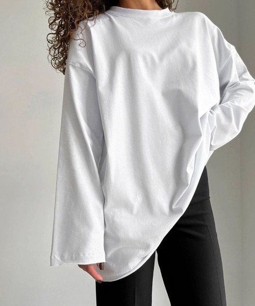 tシャツ クルーネックルーズシルエットロンT レディース
