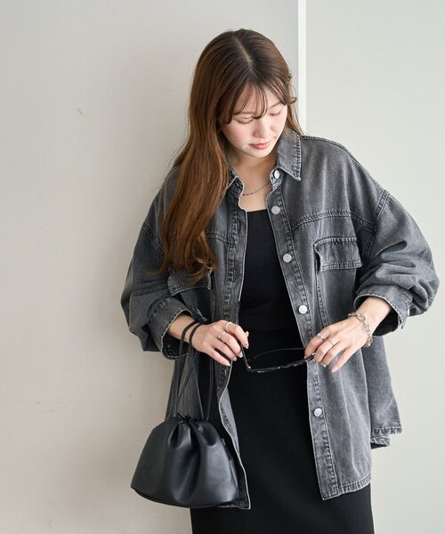 ブラウス シャツ 「AW先行予約」デニムビッグシャツ レディース Discoat ブラウス シャツ 「AW先行予約」デニムビッグシャツ
