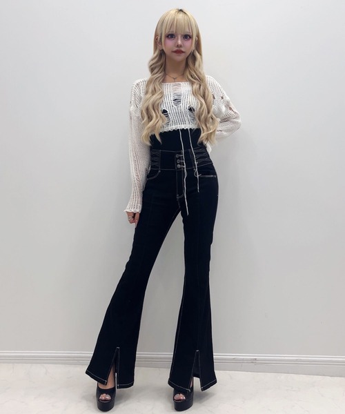 「Diable baiser」 ブーツカットデニムパンツ SMALL グレー レディース