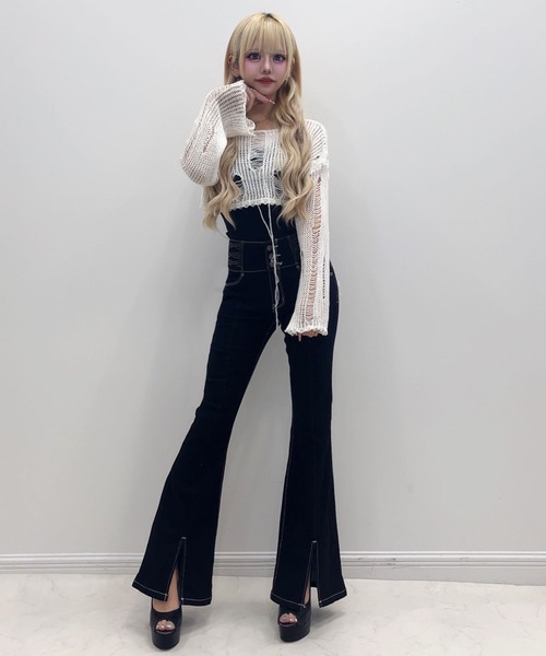 「Diable baiser」 ブーツカットデニムパンツ SMALL グレー レディース