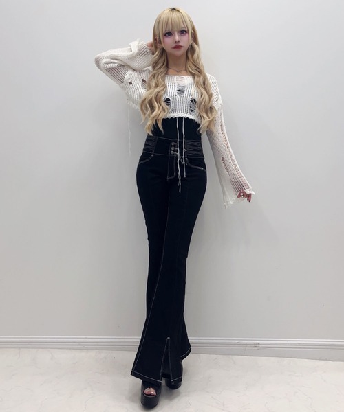 「Diable baiser」 ブーツカットデニムパンツ SMALL グレー レディース