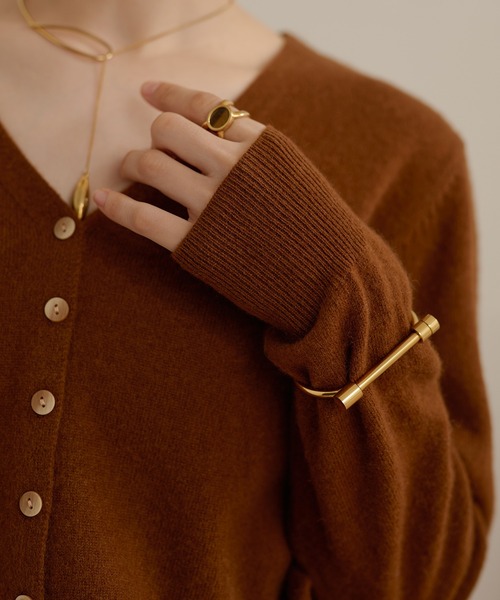 カーディガン wool v neck short knit cardigan /ウールVネック
