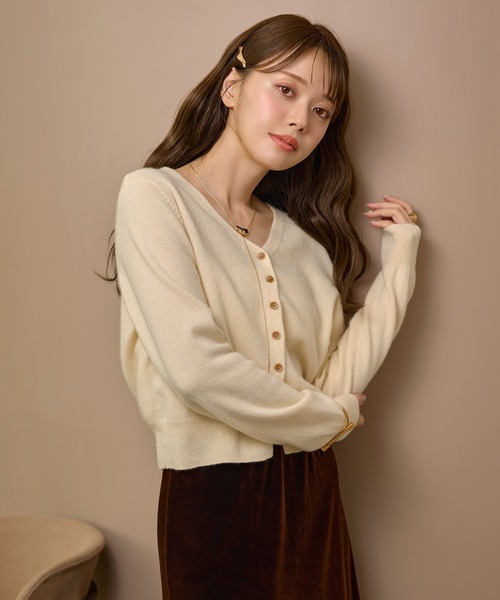 SEEALL SHORT CARDIGAN ニット/カーディガン カーディガン wool v neck short knit cardigan /ウールVネック