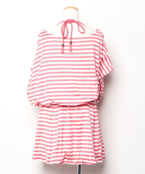 BURBERRY BLUE LABELピンク 半袖 ワンピース 38 ひざ丈 バーバリーブルーレーベル ワンピース 半袖 ひざ丈 綿 ピンク 白 38