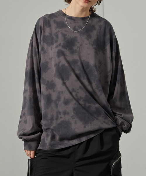 albart様 tシャツ 「Alfred Alex」アブストラクトブリーチオーバーサイズロンT