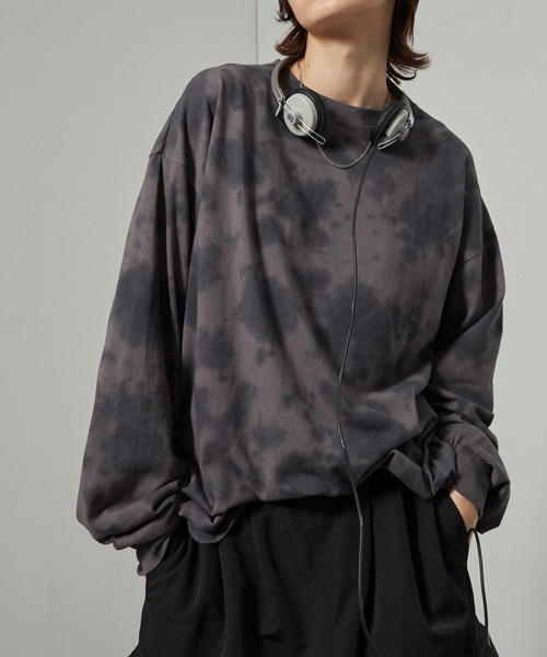 tシャツ 「Alfred Alex」アブストラクトブリーチオーバーサイズロンT