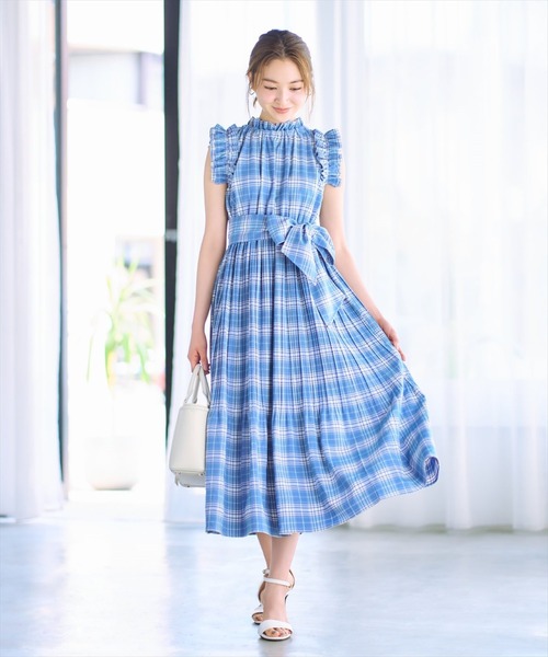 「WILLSELECTION」 ノースリーブワンピース MEDIUM ブルー系その他5 レディース_画像8