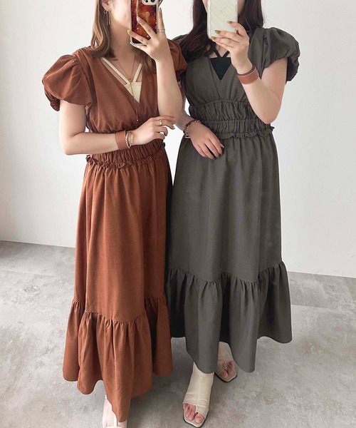 「apres jour」 半袖ワンピース フリー オレンジ系その他 レディース_画像2