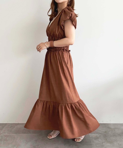 「apres jour」 半袖ワンピース フリー オレンジ系その他 レディース_画像4