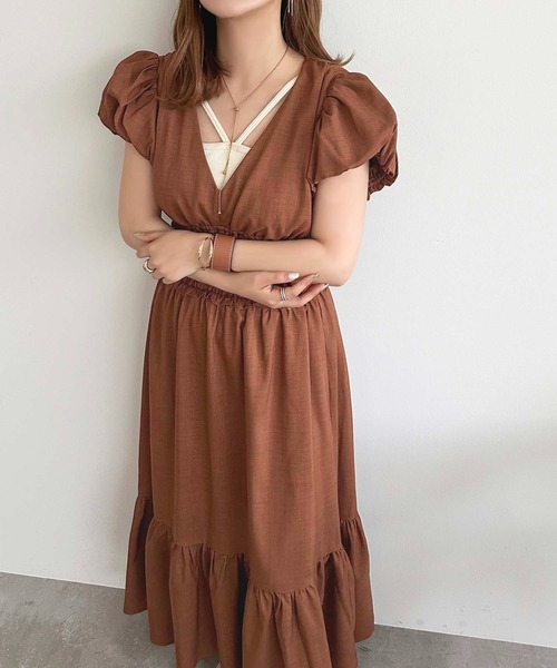 「apres jour」 半袖ワンピース フリー オレンジ系その他 レディース_画像5