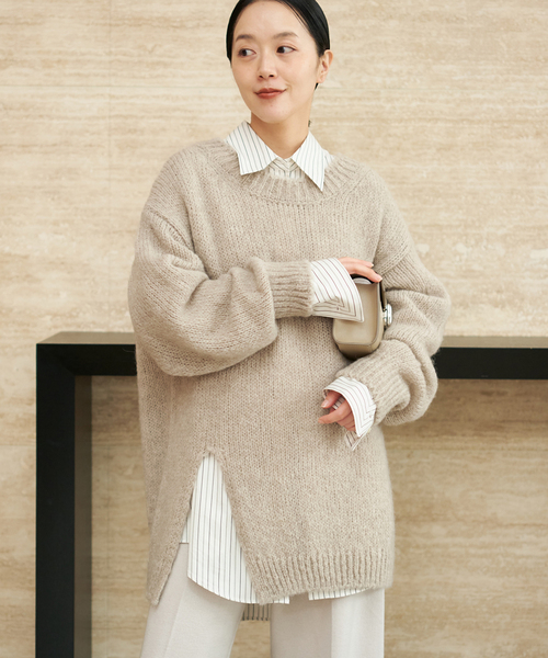 めいたん様【plage】Alpaca mix slit ニット 新品タグ付き plage（プラージュ） ニット セーター Alpaca mix slit ニット