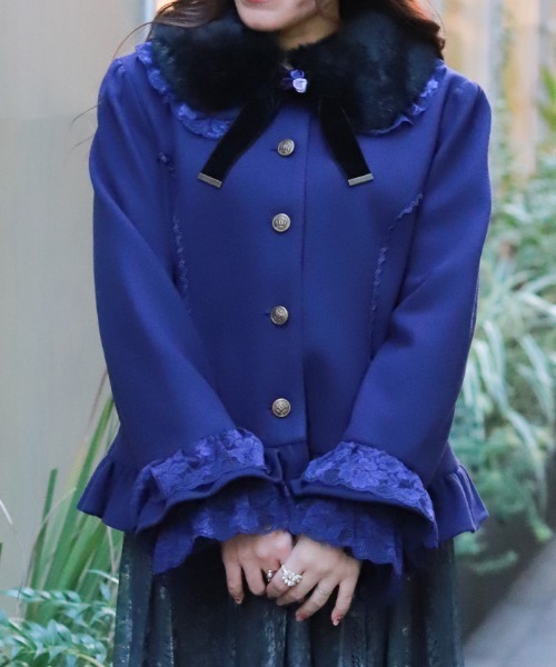 axes femme（アクシーズ ファム） ピーコート pコート ローズリボン付