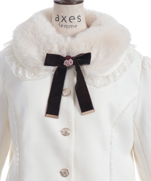 axes femme（アクシーズ ファム） ピーコート pコート ローズリボン付