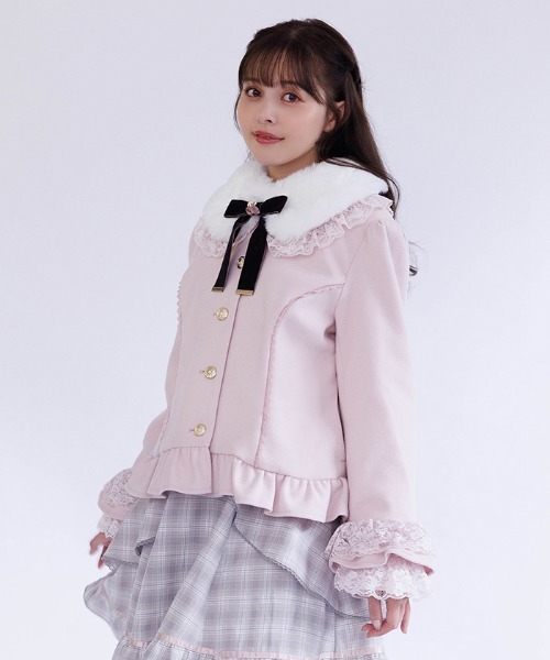 axes femme（アクシーズ ファム） ピーコート pコート ローズリボン付