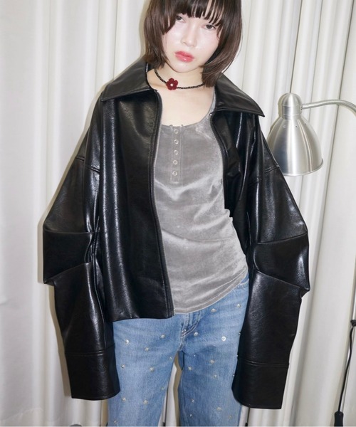 「musubore」 ジャケット FREE ネイビー レディース_画像6